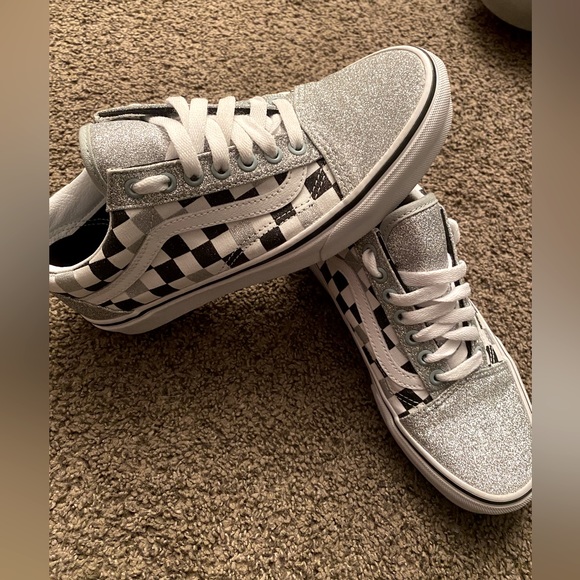 Silver sparkle vans, practically brand new - Picture 6 of 6